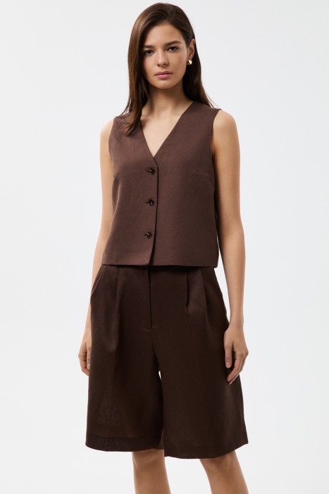 шорты изо льна от бренда снежная королева вид слева