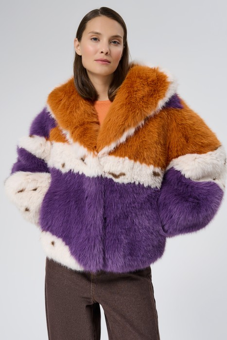 шуба из искусственного меха с капюшоном 733361003 фотография