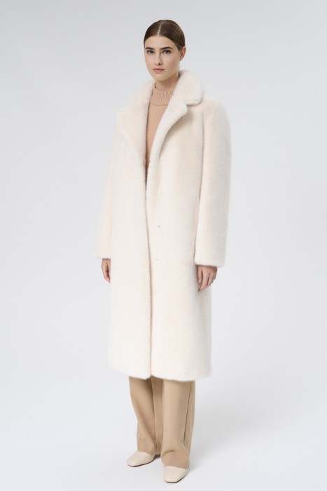 шуба из искусственного меха с поясом 723931003 фотография