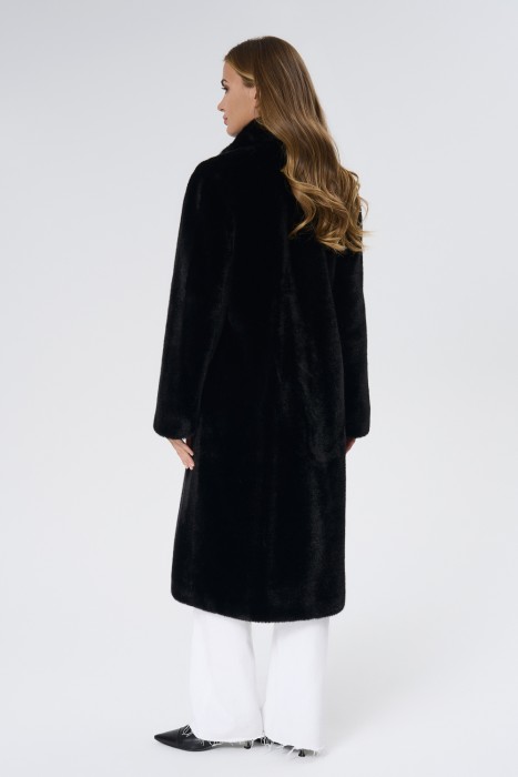 шуба из искусственного меха с поясом по цене 14390 руб вид справа