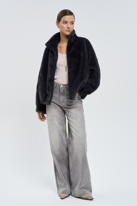 шуба из искусственного меха из россии вид сбоку