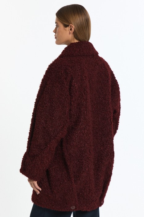 шуба из искусственного меха от бренда снежная королева вид слева