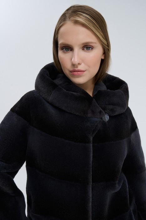 шуба из меха нутрии из россии вид сбоку