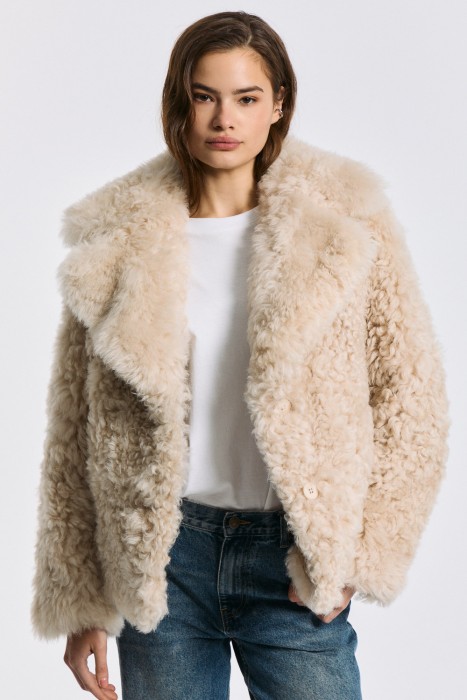 шуба из овчины с английским воротником 795919003 фотография