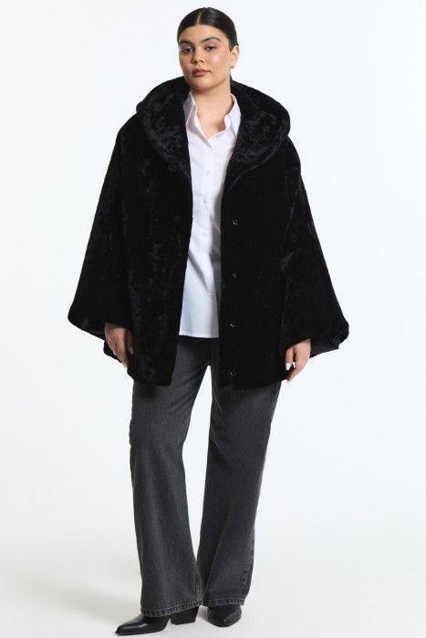 шуба из овчины с капюшоном 785346003 фотография