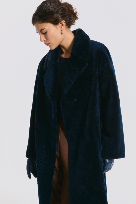 шуба из овчины с норковой отделкой 792181003 фотография