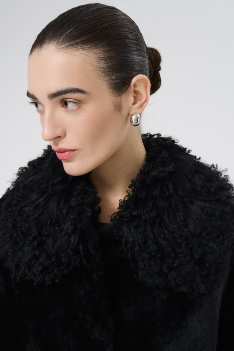 шуба из овчины из россии вид сбоку