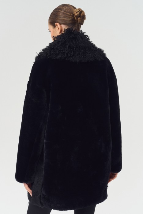 шуба из овчины из россии вид сбоку