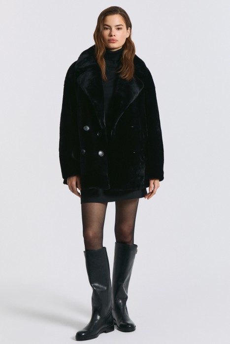 шуба из овчины из россии вид сбоку