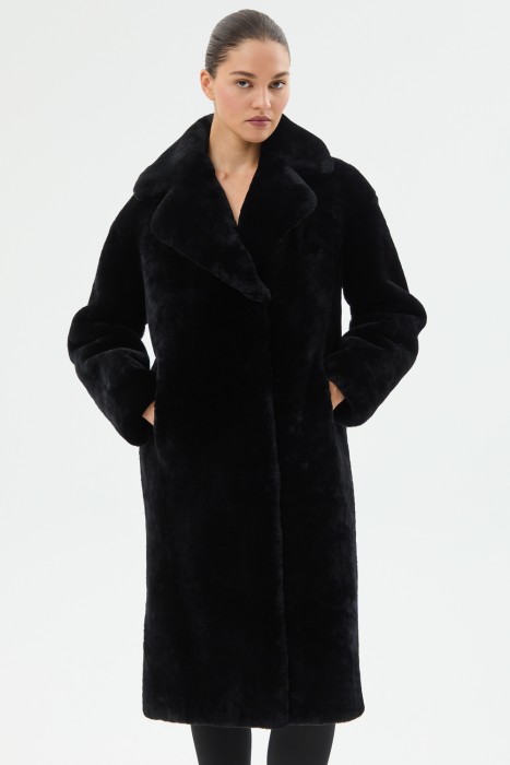 шуба из овчины из россии вид сбоку