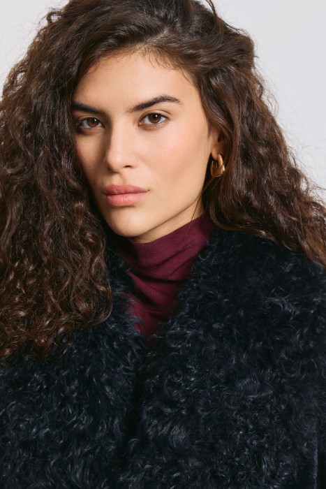 шуба из овчины из россии вид сбоку