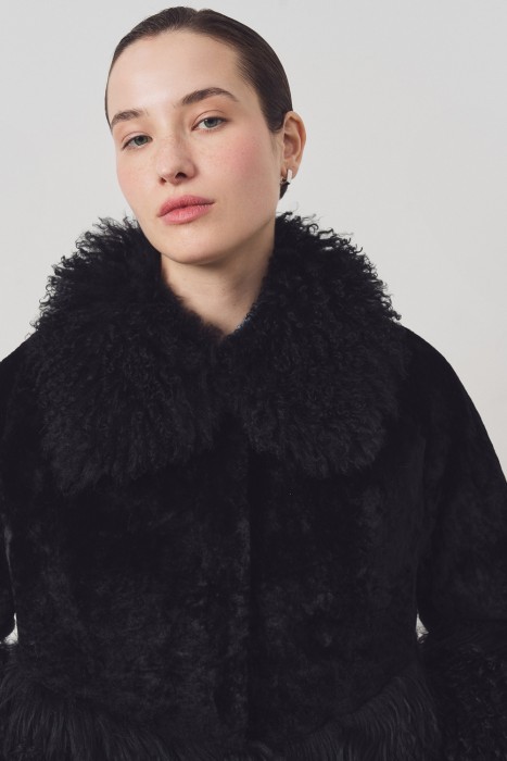 шуба из овчины из россии вид сбоку