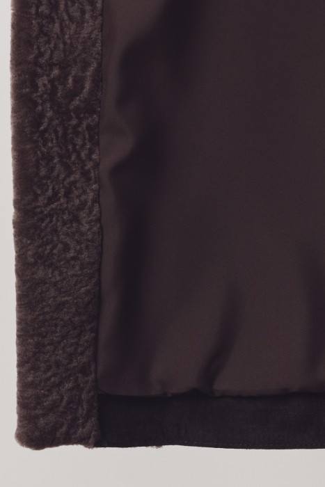 шуба из овчины из россии вид сбоку