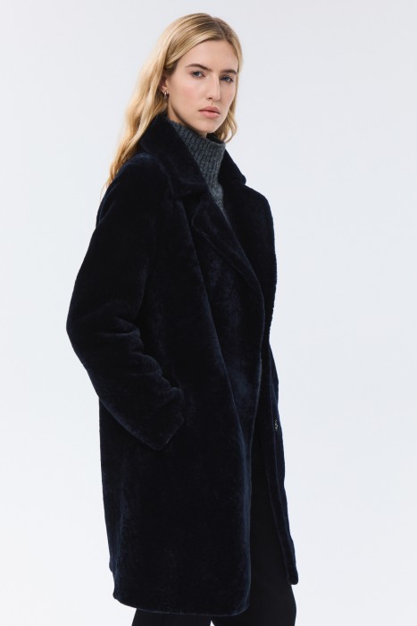 шуба из овчины из россии вид сбоку