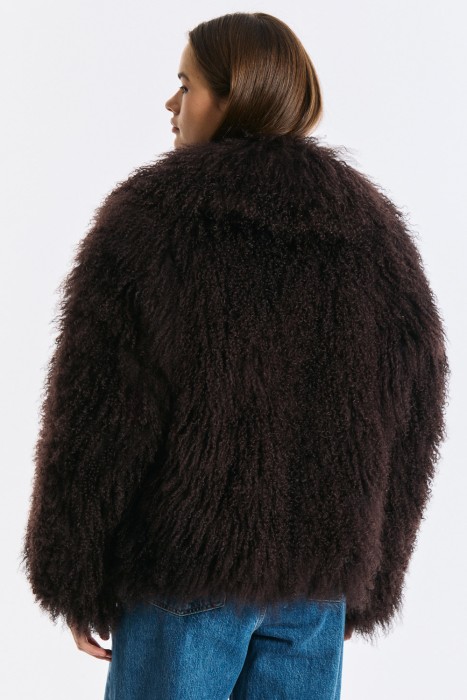 шуба из овчины из россии вид сбоку