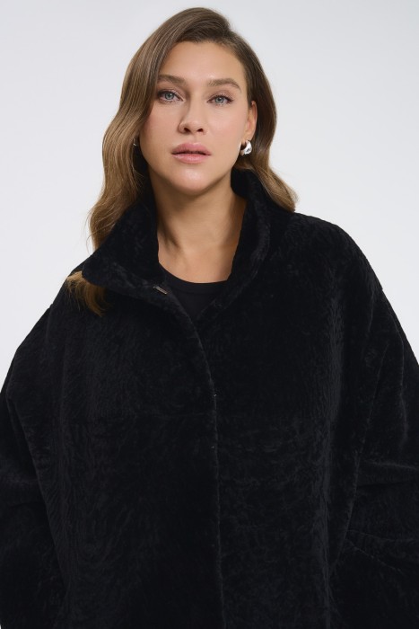 шуба из овчины из россии вид сбоку