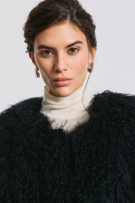 шуба из овчины из россии вид сбоку