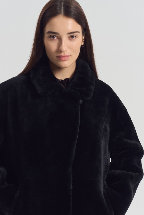 шуба из овчины из россии вид сбоку