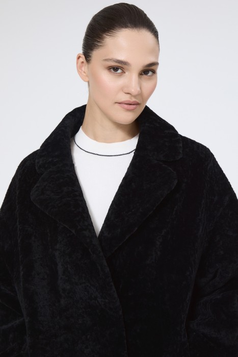 шуба из овчины из россии вид сбоку