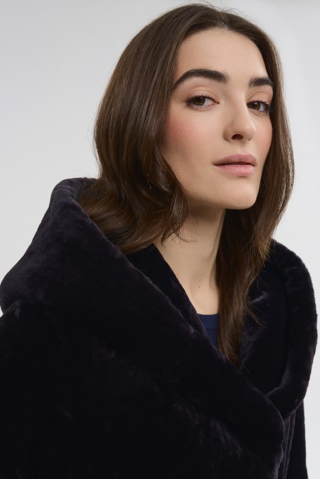 шуба из овчины из россии вид сбоку