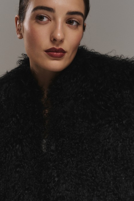 шуба из овчины из россии вид сбоку