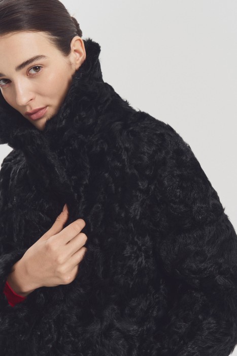 шуба из овчины из россии вид сбоку