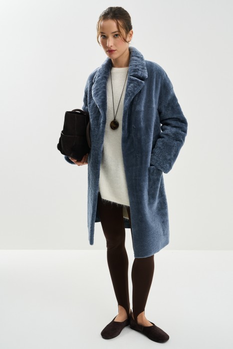 шуба из овчины из россии вид сбоку