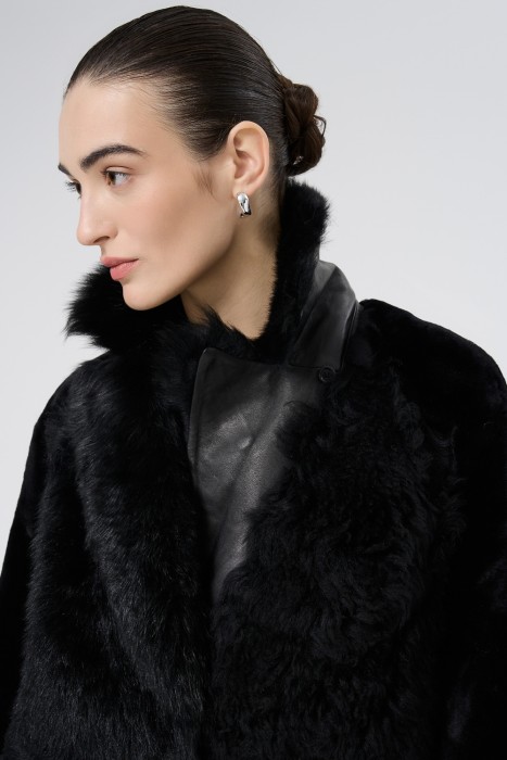 шуба из овчины из россии вид сбоку