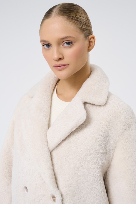 шуба из овчины из россии вид сбоку