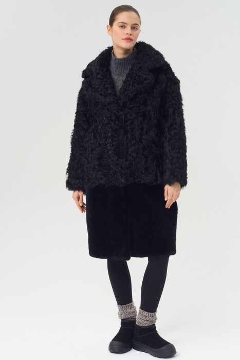 шуба из овчины из россии вид сбоку