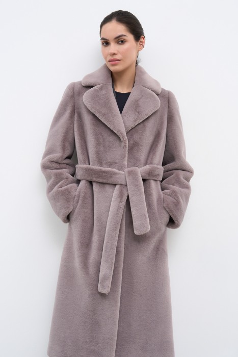 шуба из шерсти кролика из россии вид сбоку