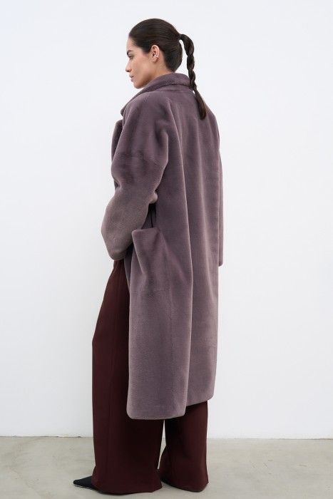 шуба из шерсти кролика по цене 15490 руб вид справа