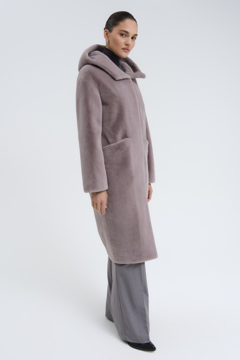 шуба из шерсти кролика по цене 12120 руб вид справа