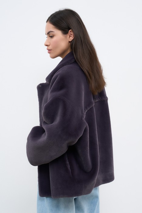 шуба из шерсти кролика по цене 16080 руб вид справа