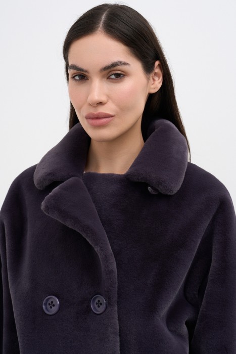 шуба из шерсти кролика из россии вид сбоку