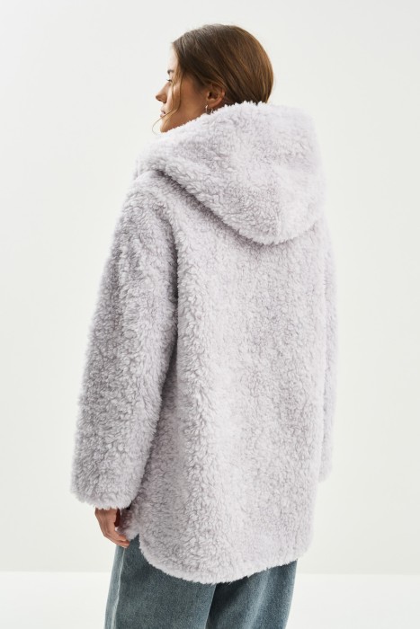 шуба из шерсти с капюшоном по цене 8960 руб вид справа