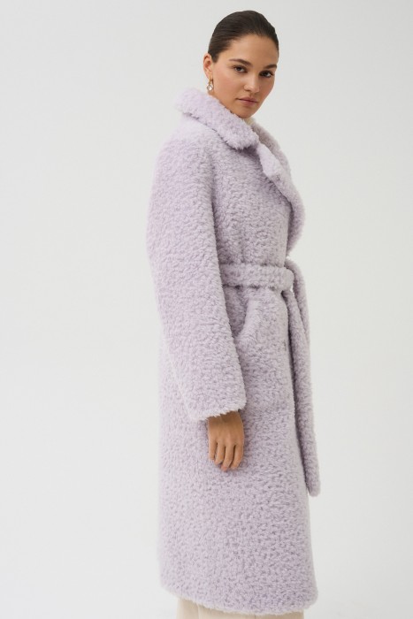 шуба из шерсти с поясом по цене 6870 руб вид справа