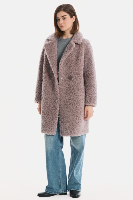 шуба из шерсти от бренда снежная королева вид слева