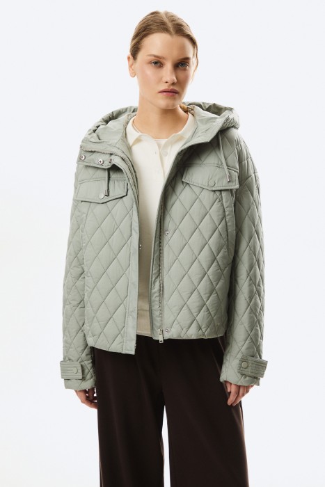 стеганая куртка с капюшоном 808096003 фотография