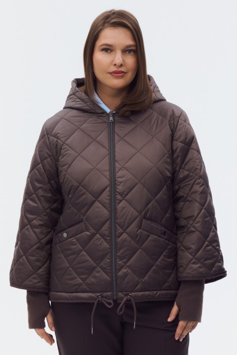 стеганая куртка с капюшоном из россии вид сбоку