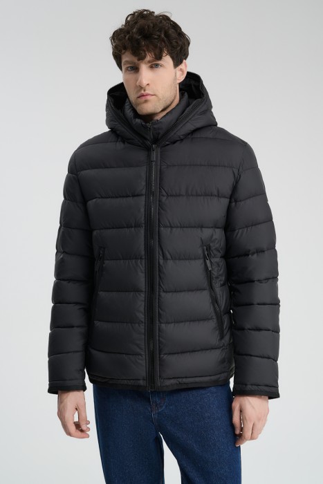 стеганая куртка с капюшоном от бренда снежная королева вид слева