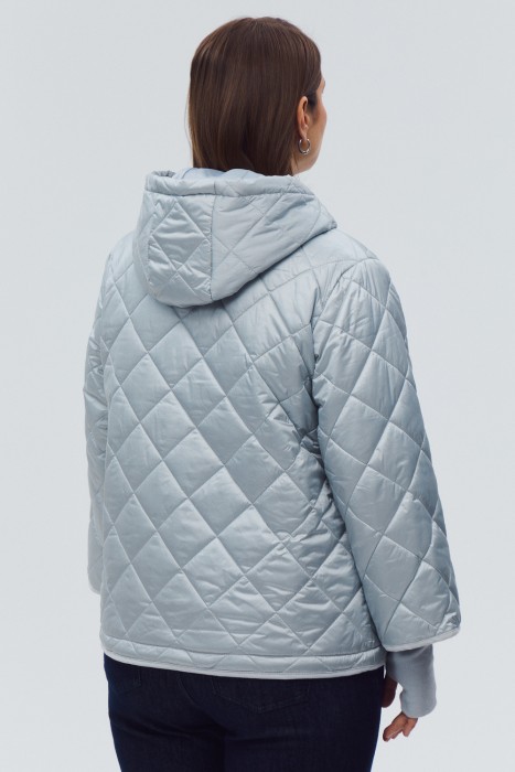 стеганая куртка с капюшоном от бренда снежная королева вид слева