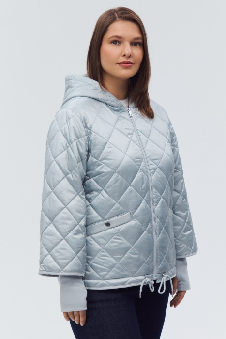 стеганая куртка с капюшоном из россии вид сбоку