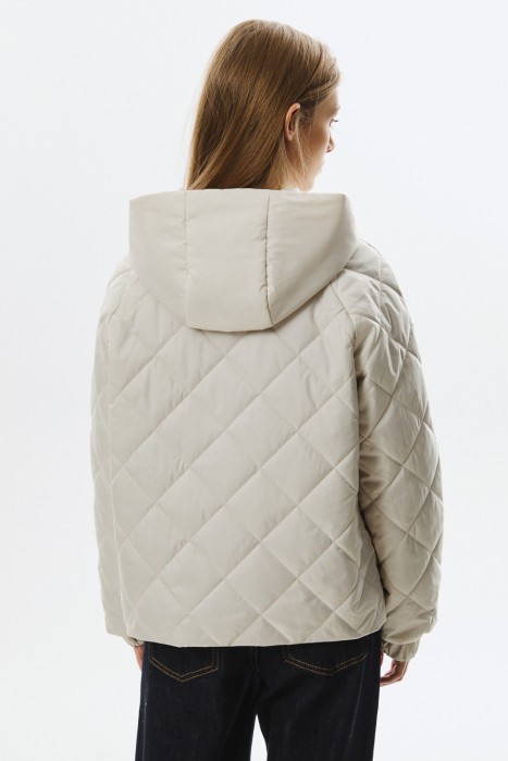 стеганая куртка с капюшоном из россии вид сбоку