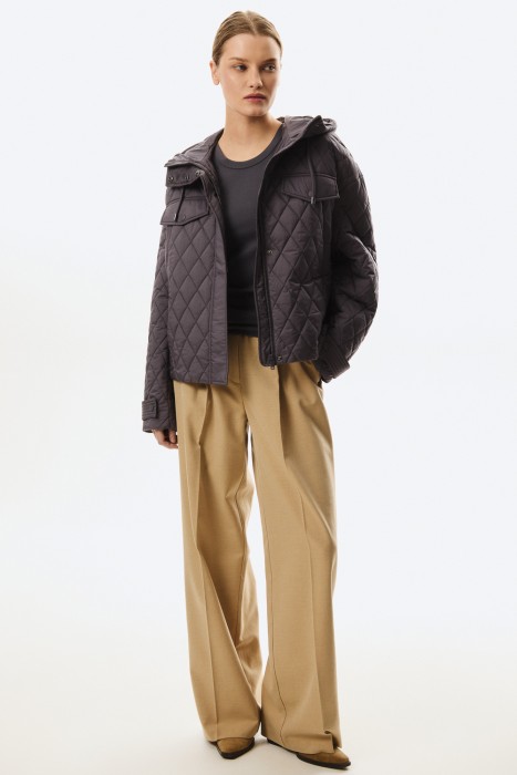 стеганая куртка с капюшоном 808118003 фотография