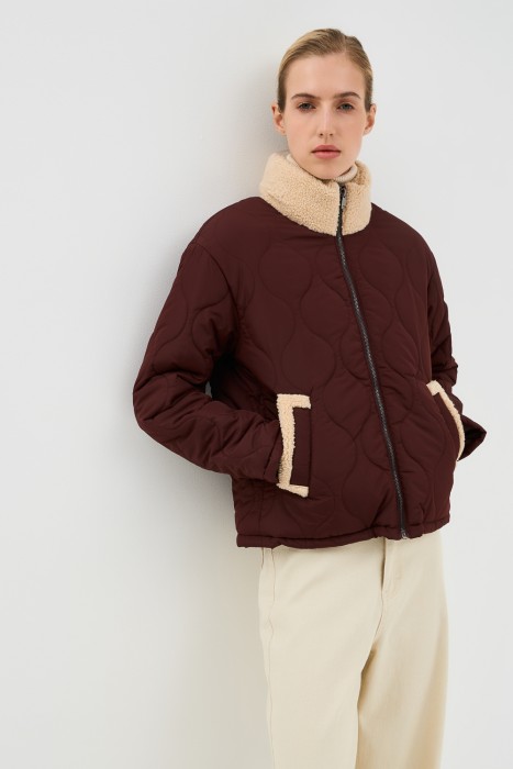 стеганая куртка с меховой отделкой 770847003 фотография