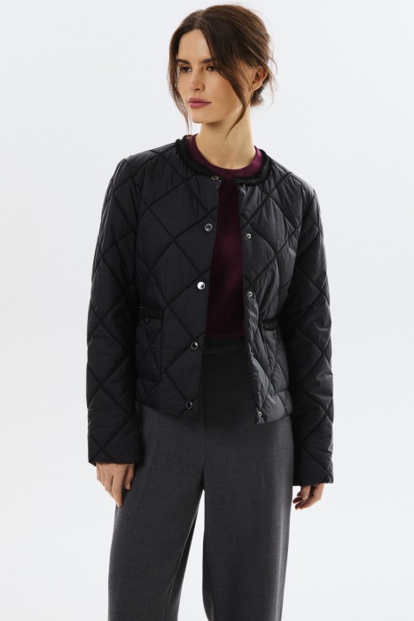 стеганая куртка с отделкой 807422003 фотография