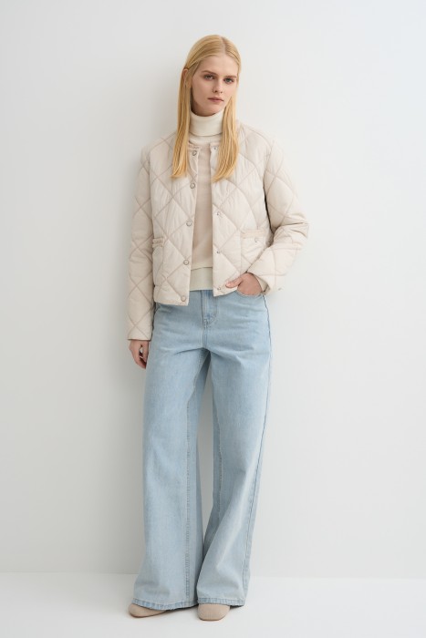 стеганая куртка с отделкой 807405003 фотография