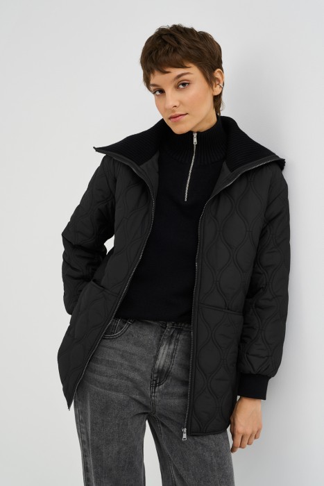 стеганая куртка с отложным воротником 775294003 фотография