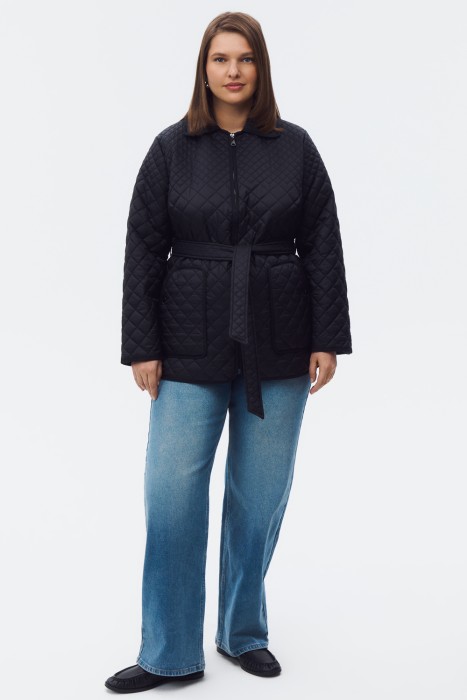 стеганая куртка с поясом по цене 4790 руб вид справа
